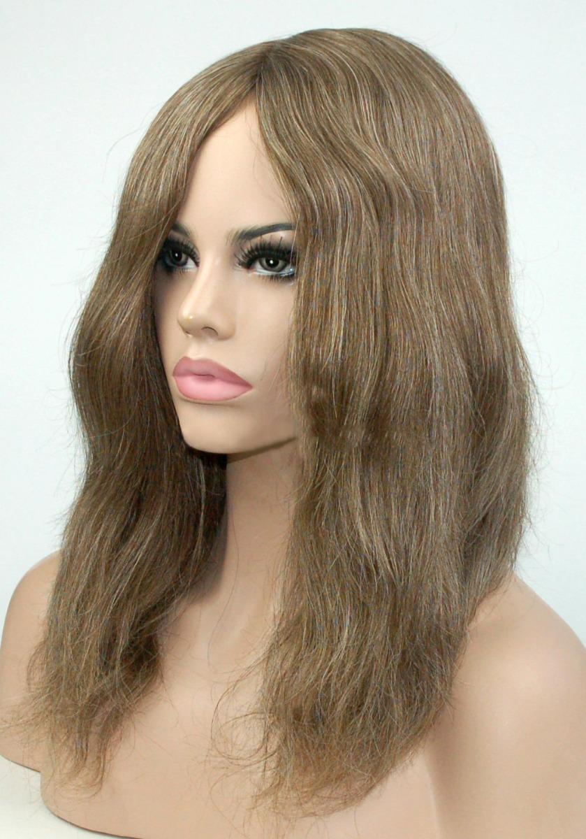 YJ546: Elegant Fine Mono Base with PU Perimeter Human Hair Women Wig