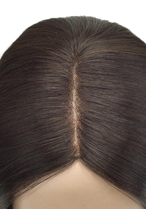 Parrucca da Donna con parte superiore in Mono con capelli umani Remy mongoli