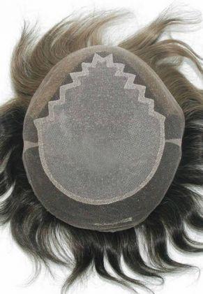 Protesi per Capelli da Uomo Completamente in Lace e Top in Seta