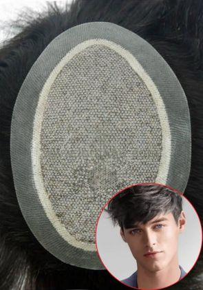 Protesi per Capelli con Monofilamento Setoso Silk top e Perimetro in PU Trasparente