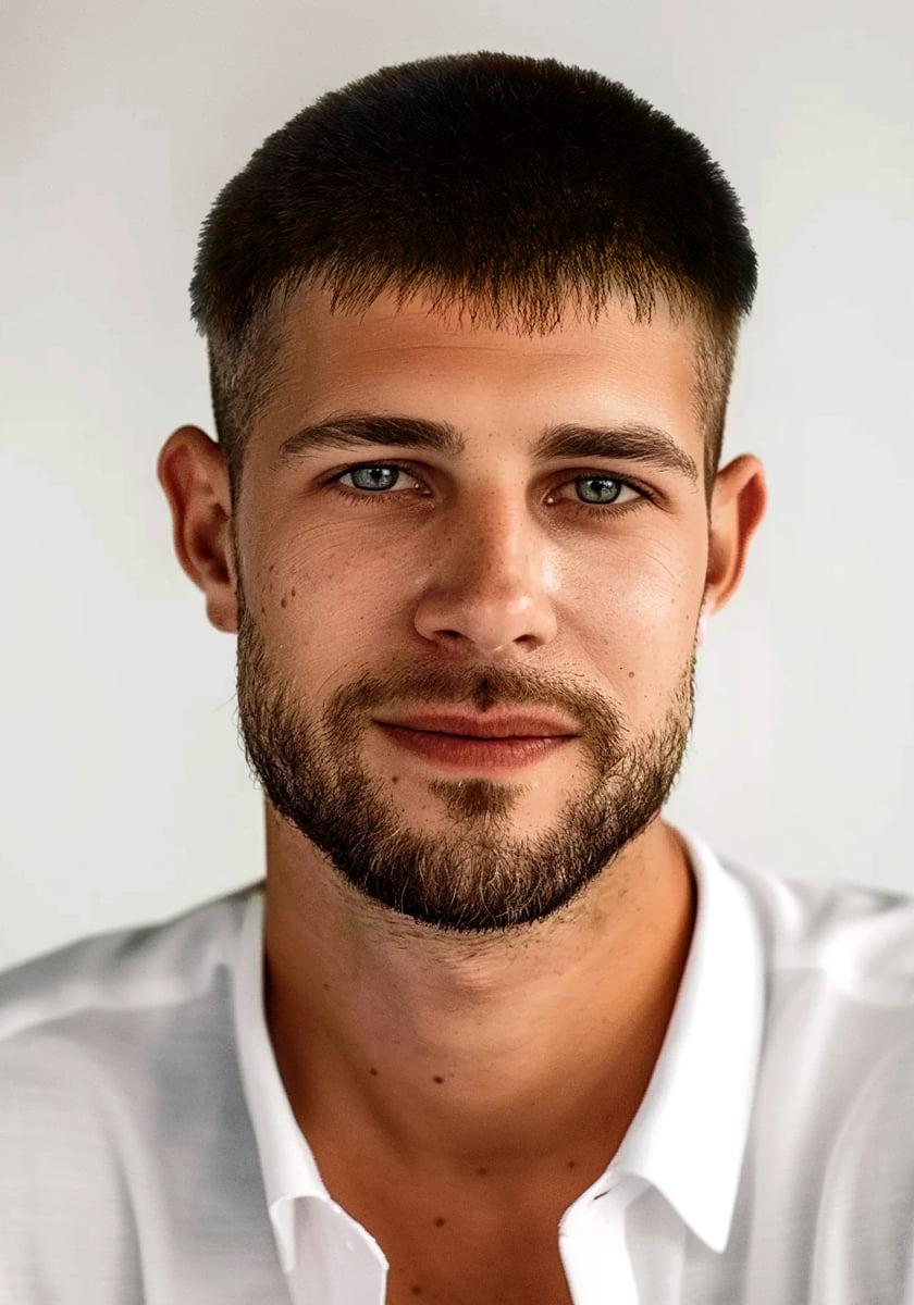 Toupet da Uomo Pre-tagliato Acconciatura Cortissima Capelli Cortissimi Taglio Buzz Cut