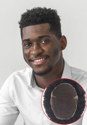 Champion Afro|Parrucca da Uomo con Ricci Afro Completamente in Lace