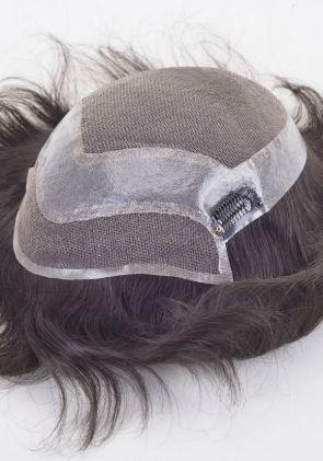 Hollywood Lace | Protesi per Capelli a Clip da Uomo in Lace Francese e Perimetro in Pelle Sottile