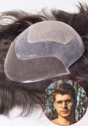 Personalizza Inception-Fl| Personalizzato Protesi per Capelli in Pelle Sottile Iniettato Attaccato con Lace Francese e Lace a Diamante