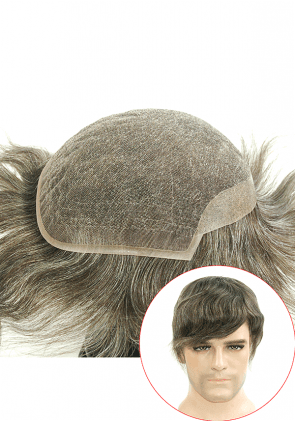 L15: Protesi per Capelli da Uomo in Lace Francese e PU ai Lati e Retro