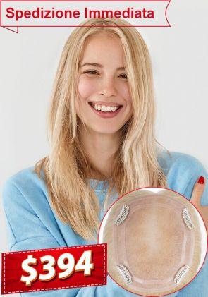 Maggie|Parrucche per Donne con Clip Centrale con Riga Centrale, Parrucca da Donna con Capelli Vergini
