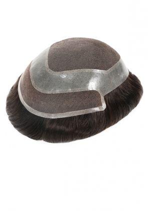 Neo-SF |Protesi per Capelli in Lace Naturale Frontale e Perimetro in Pelle