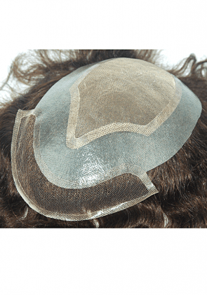 Parrucchino Uomo in Super Fine Mono, Pelle Sottile e 1/4" di Lace Frontale