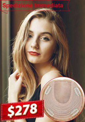 Summer | Parrucche per Donne a Clip in Rete Elasticizzata con Parte Superiore in Pelle Sottile