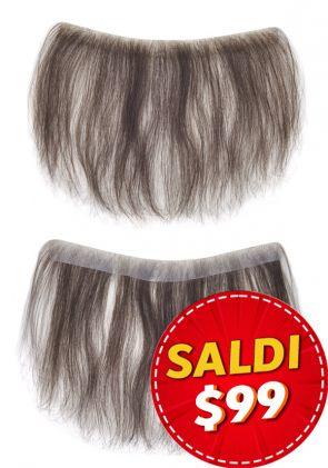 SuperSkin-F(6" x 0.75") | Parrucca frontale da  uomo realizzata in base di pelle super sottile (2 pezzi)