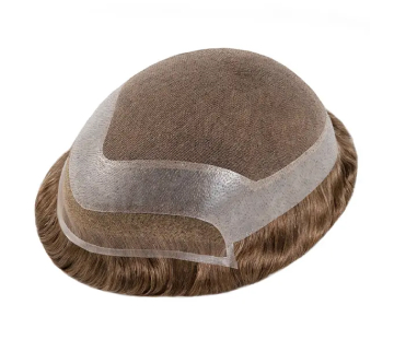 Neo: Protesi per Capelli Uomo con Lace Naturale Frontale e Perimetro in Pelle