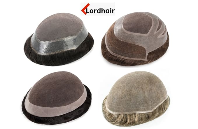 Quattro tipologie di base in monofilamento per protesi capillare da uomo Lordhair