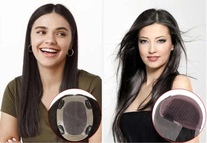 Confronto tra base a clip e base in pizzo per parrucca capelli veri