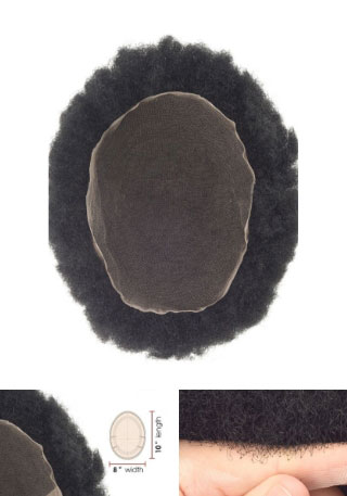 Parrucche afroamericane per uomo con lace francese traspirante