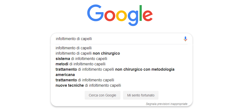 Google infoltimento capelli
