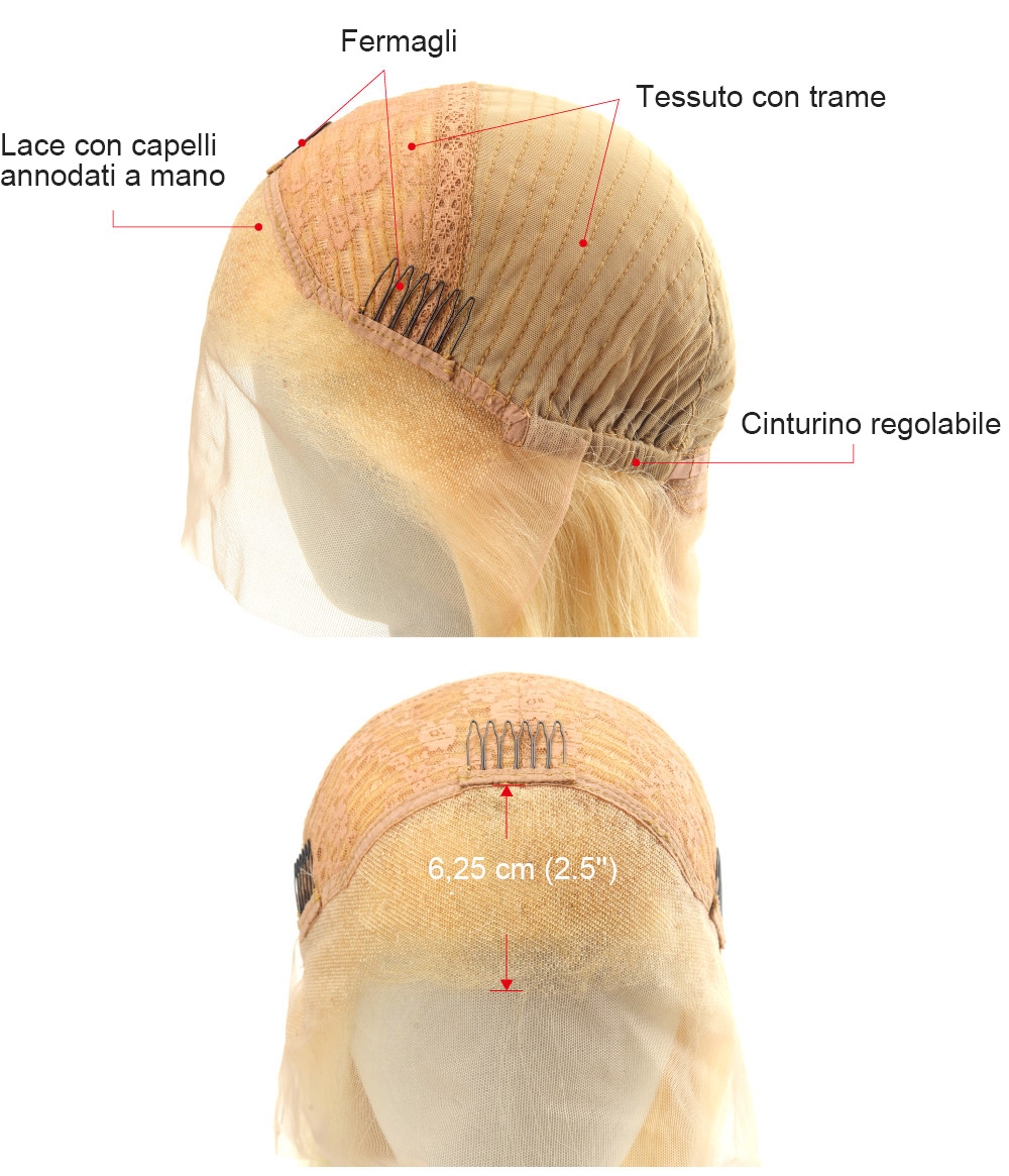 LFW005 protesi capelli biondi donna
